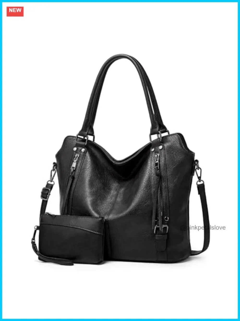 Large Hobo Tote Handbag with Adjustable Strap, Multiple Pockets, Coin Purse